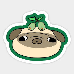 Olive Pug Face Sticker